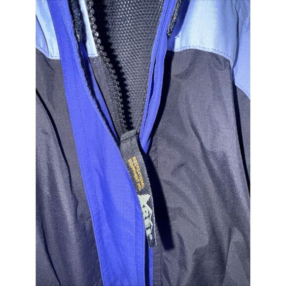 REI Women's Coat Gorpcore Full Zip Stowable Hood Blue Size M Cinch Waist AY - Picture 4 of 9